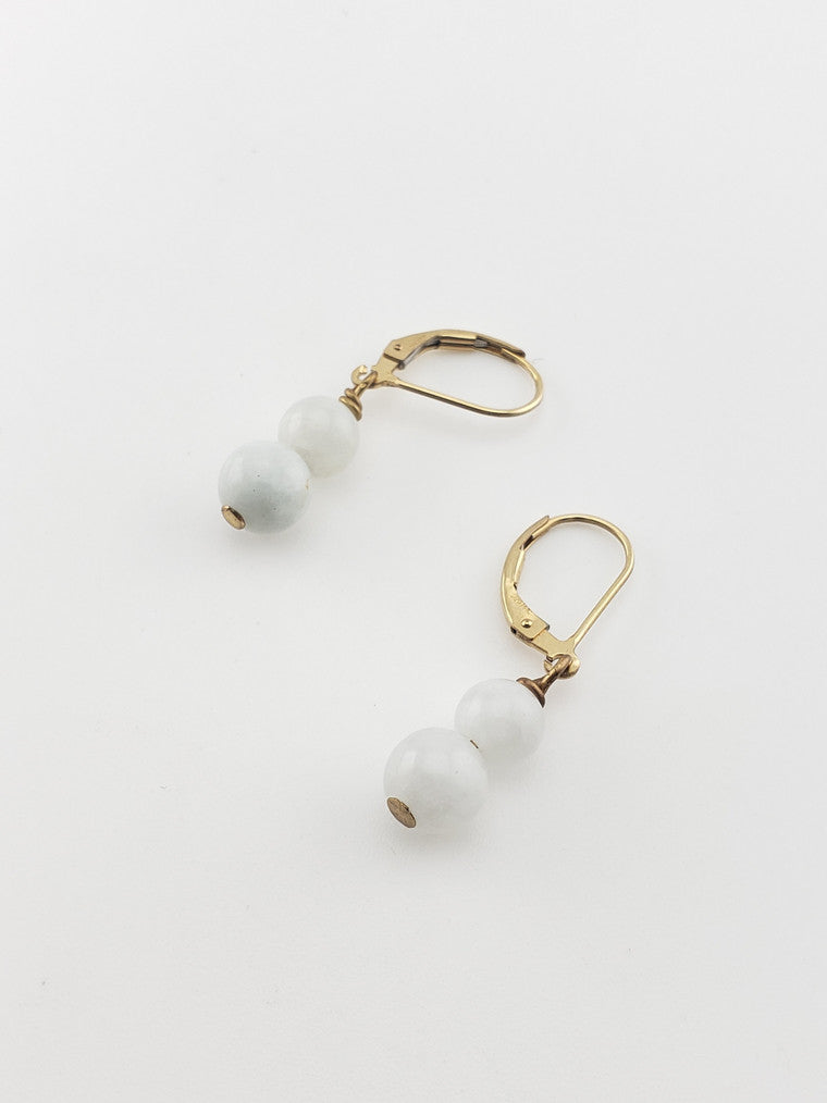 GF Antique Ceylon Jade Earrings