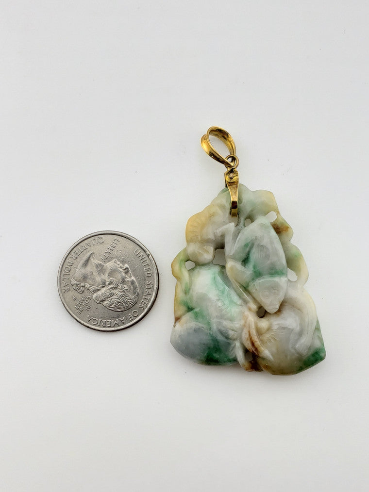 Jade Carved Monkey Pendant