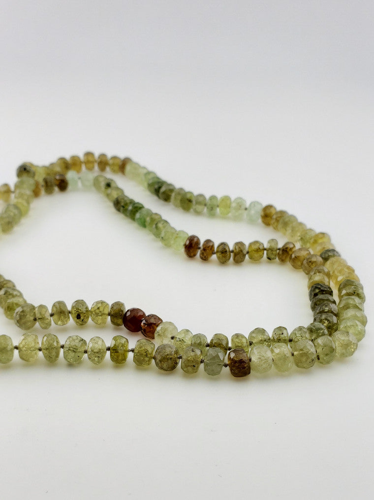 GF Faceted Green Garnet Strand