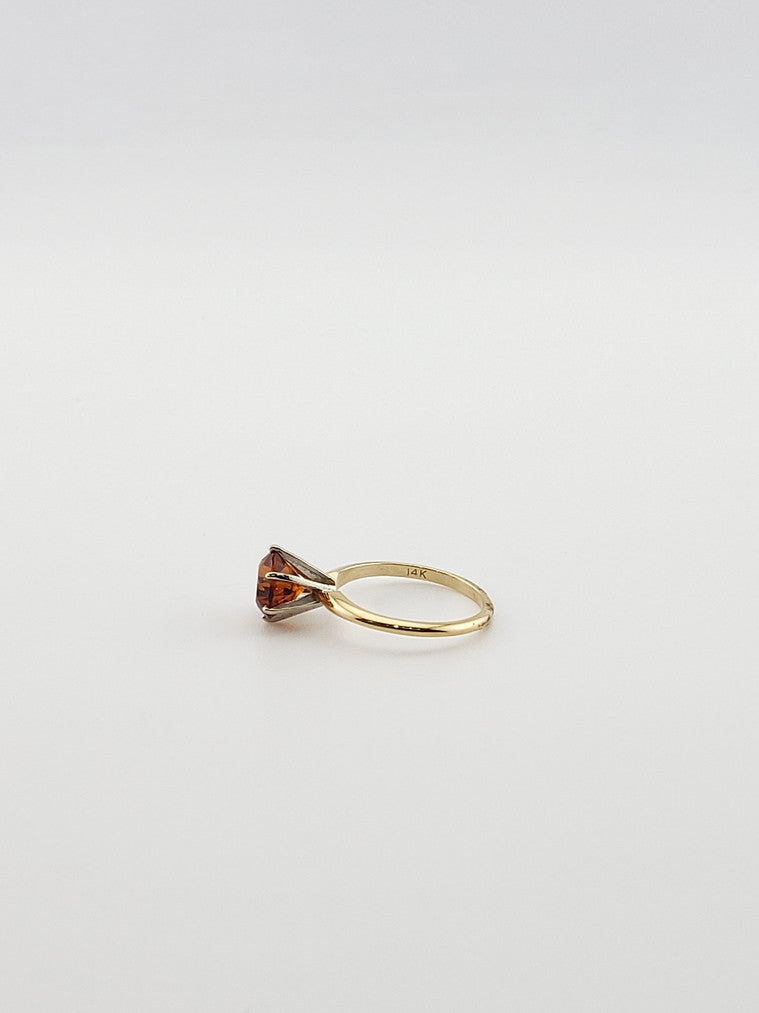 Madeira Quartz Solitaire Ring