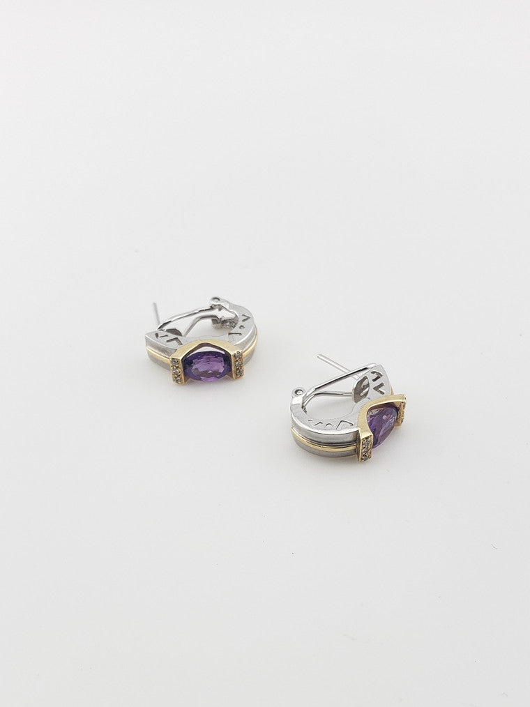 Two-Tone Amethyst Earrings
