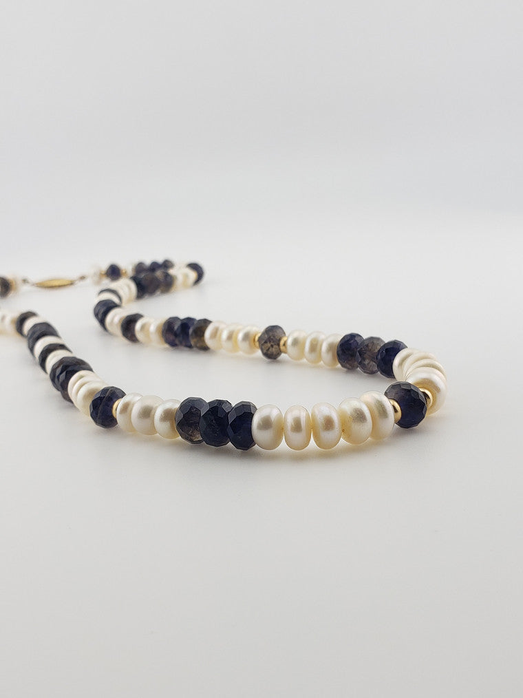 Iolite & Pearl Strand 21"