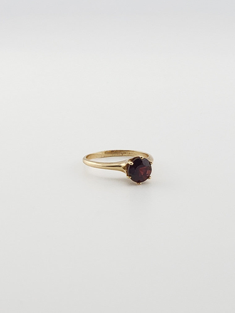 Garnet Solitaire Ring