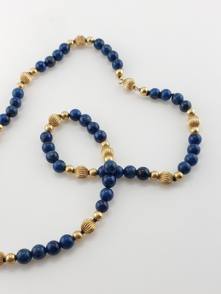 Lapis & Gold Strand 24"