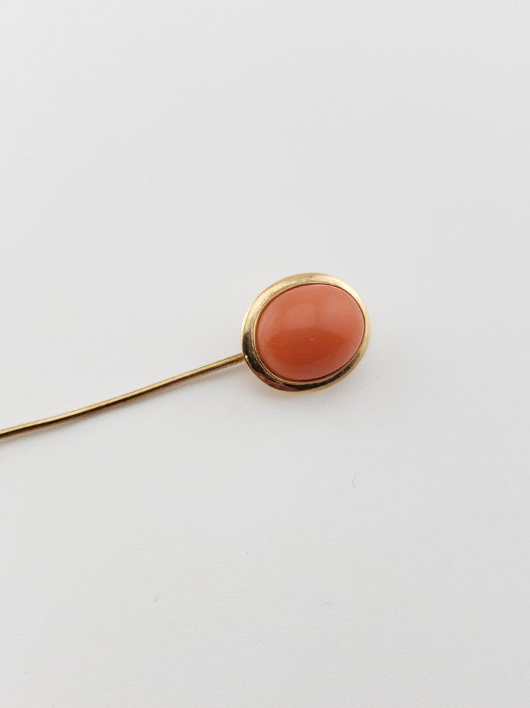 Oval Coral Stickpin