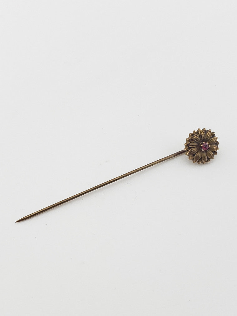 Ruby Sunflower Stickpin