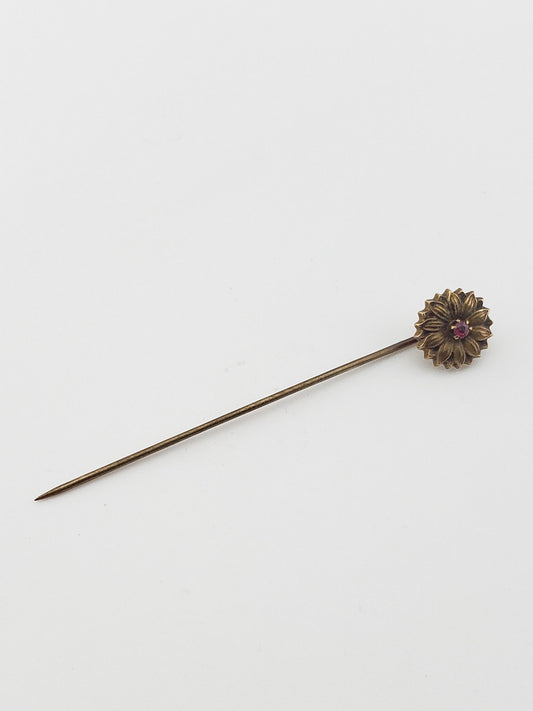 Ruby Sunflower Stickpin