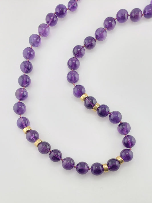 Amethyst Knotted Bead Necklace
