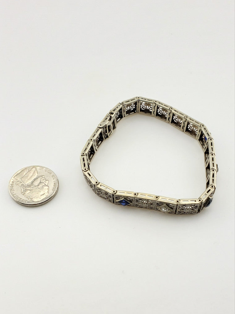 Sapphire and Diamond Filigree Bracelet