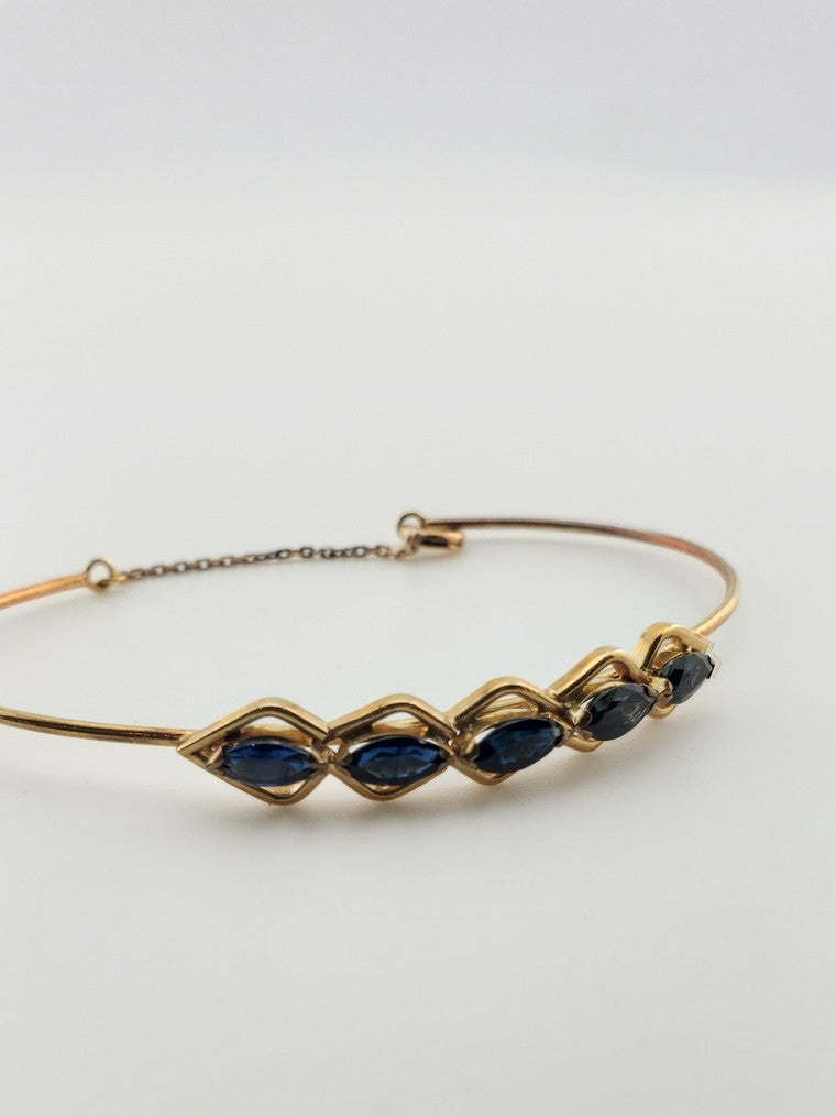 Marquise Sapphire Chain Bangle