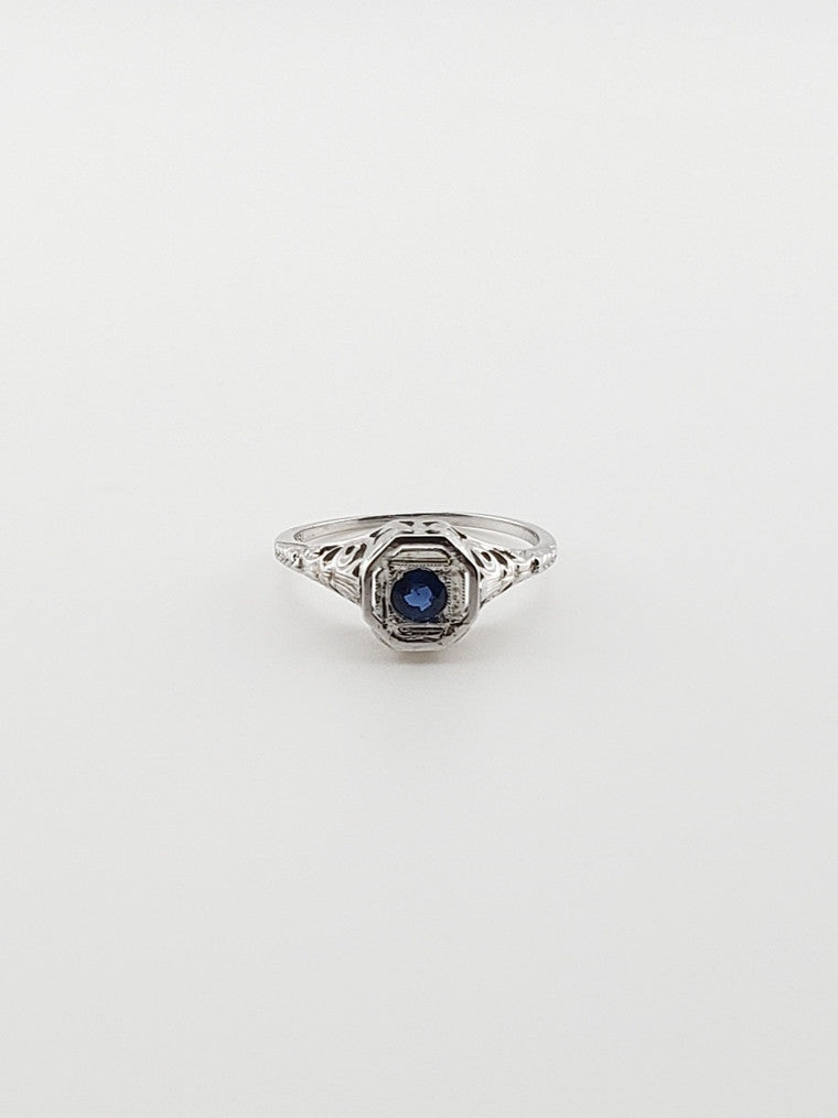 Filigree Sapphire Solitaire