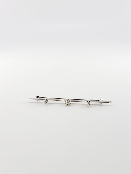 14k Bar Pin With Pearls