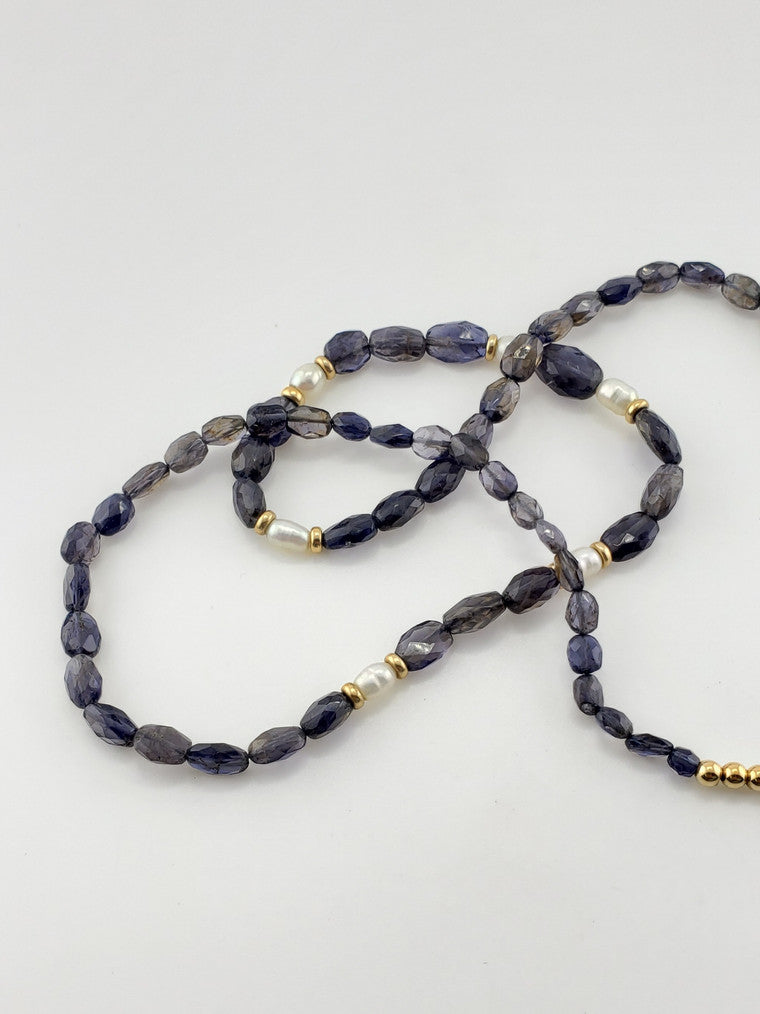 Iolite & Pearl Strand 24"