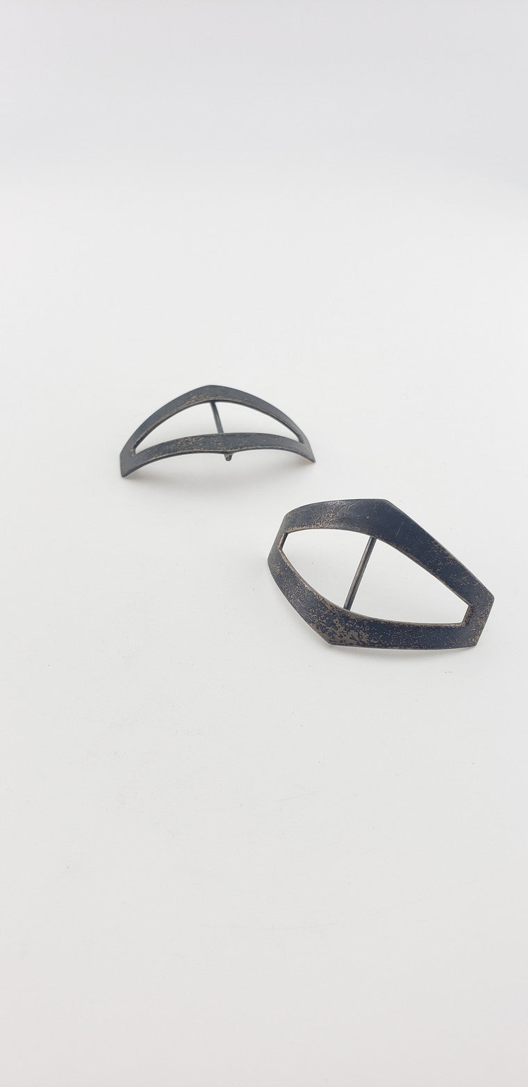 Pair of SS Art Deco Buckles