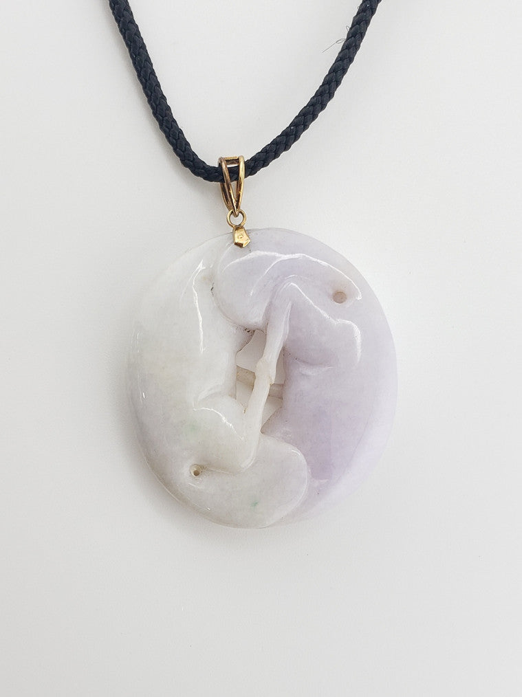 Double Cat Jade Pendant