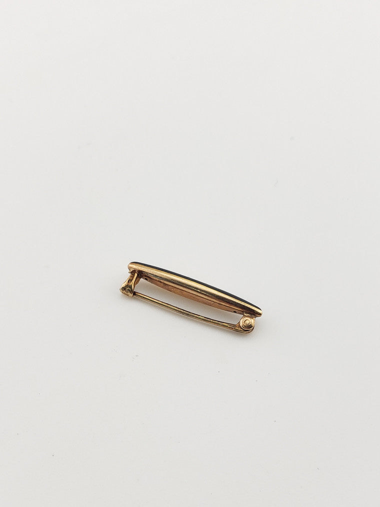 Victorian Onyx and Pearl Pin
