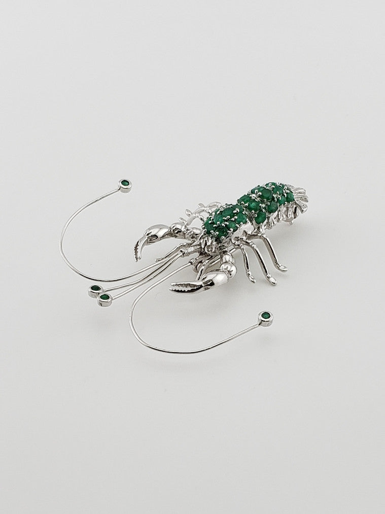 Emerald Lobster Brooch