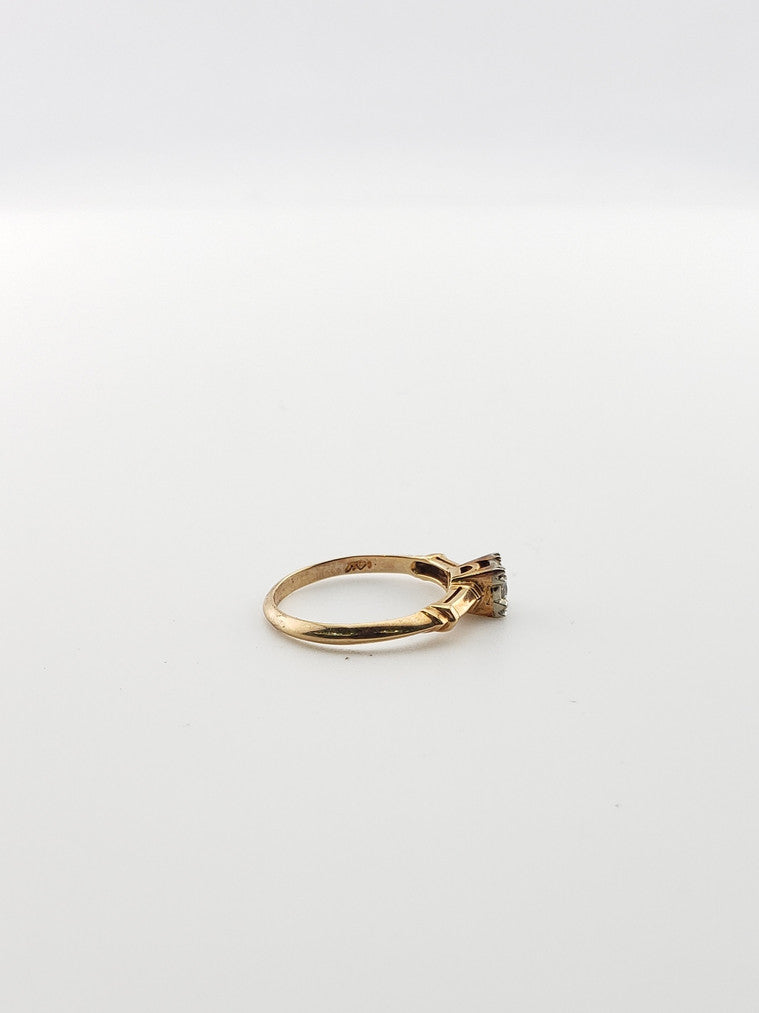 Small Square Shape Engagement Ring