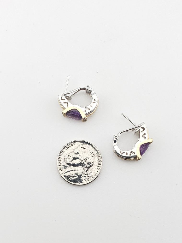 Two-Tone Amethyst Earrings