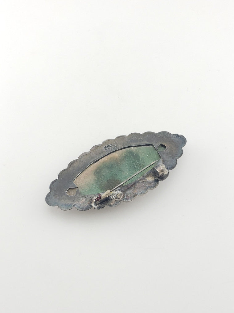 Green Onyx Brooch