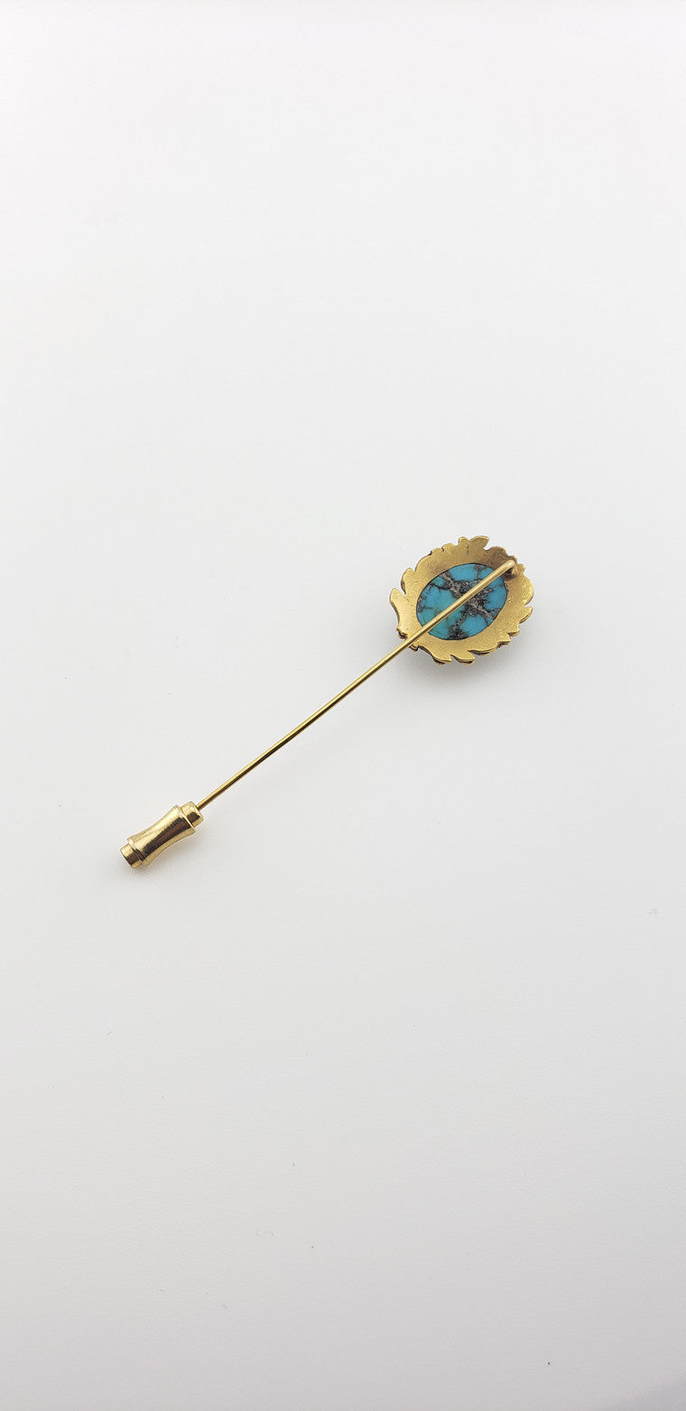 Floral Turquoise Stick Pin