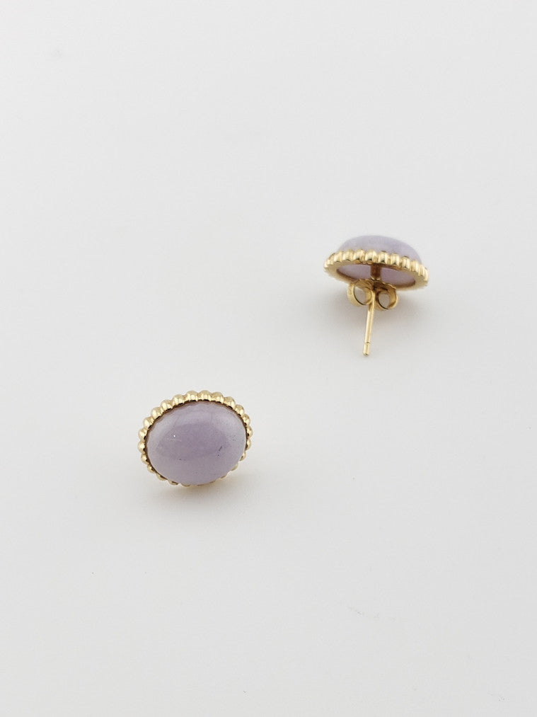 Lavendar Jade Oval Studs
