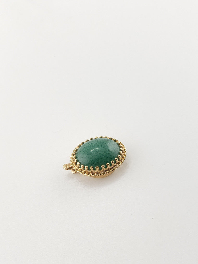 14k Oval Jade Clasp
