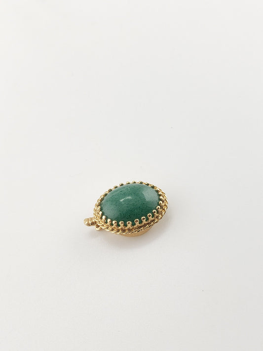 14k Oval Jade Clasp