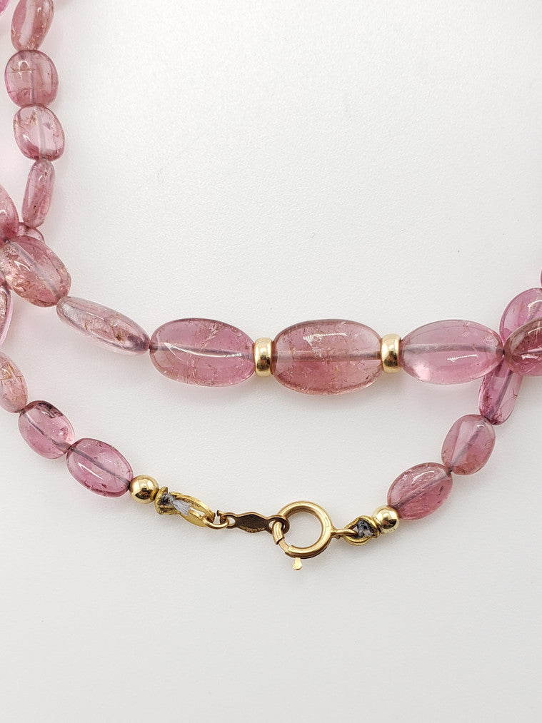 Oval Pink Tourmaline Strand 21.5"