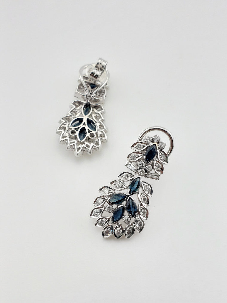 18k Sapphire and Diamond Earrings