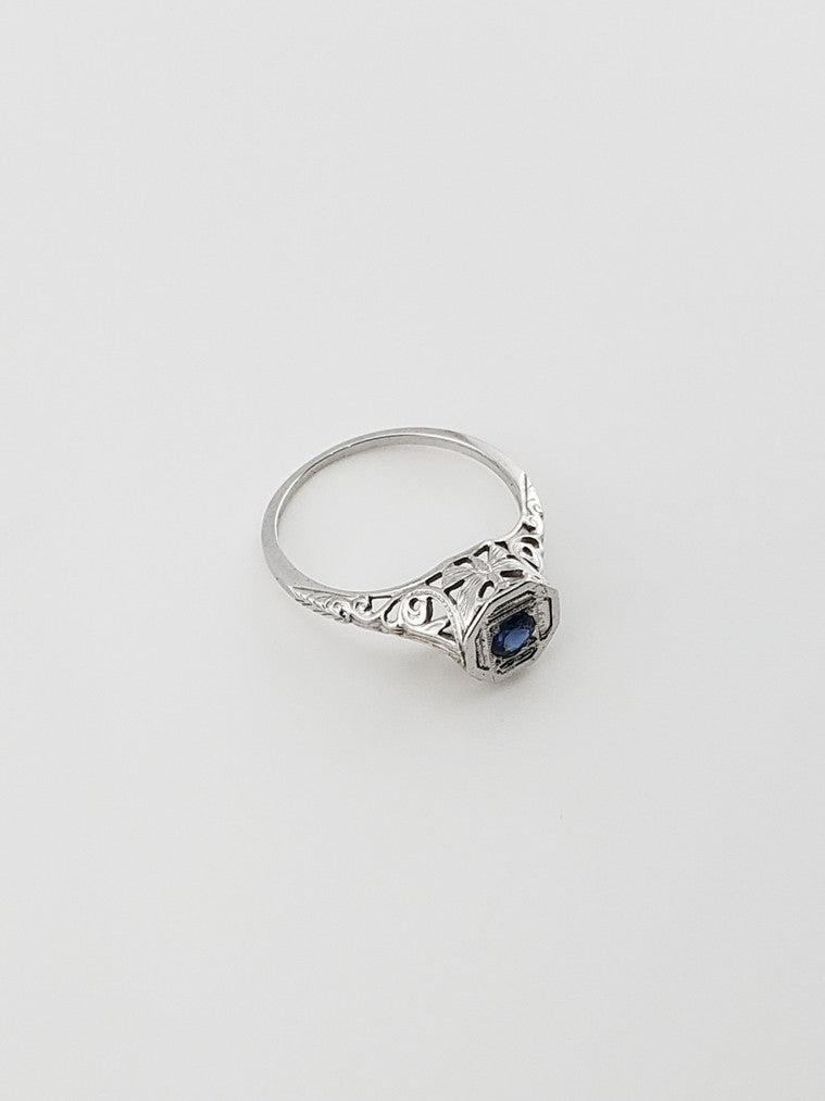 Filigree Sapphire Solitaire