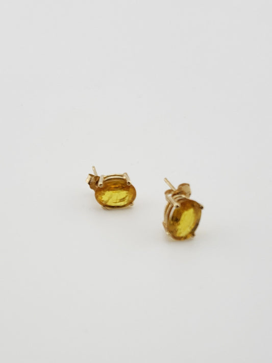 14k Yellow Sapphire Studs