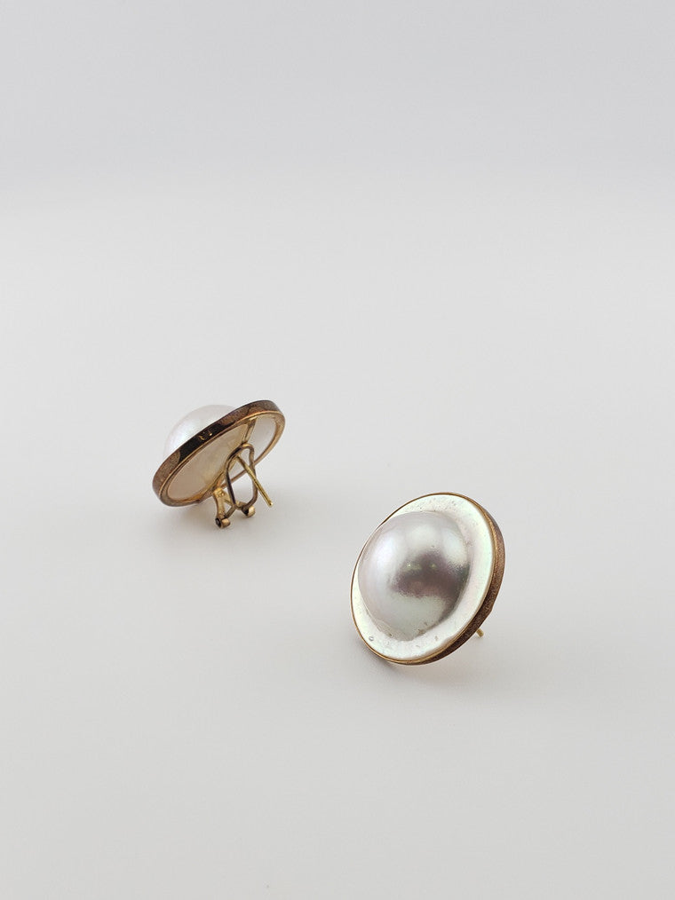 Large Pearl Dome Earrings