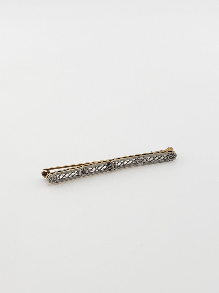 14k White and Yellow Gold Pin