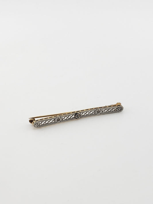 14k White and Yellow Gold Pin