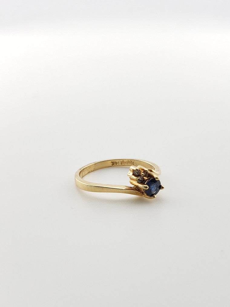 Sapphire and Diamond Trio Ring