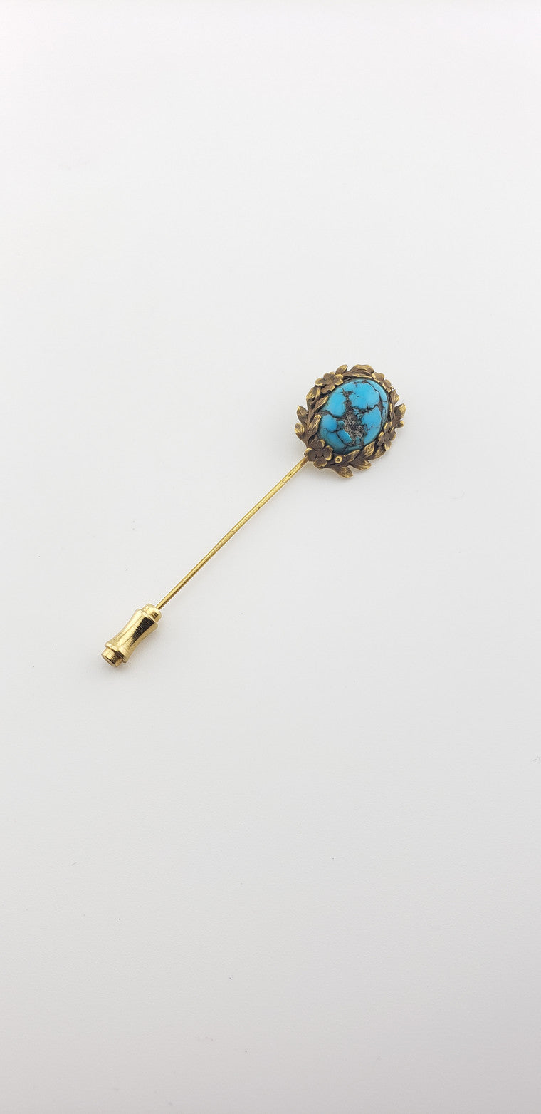 Floral Turquoise Stick Pin