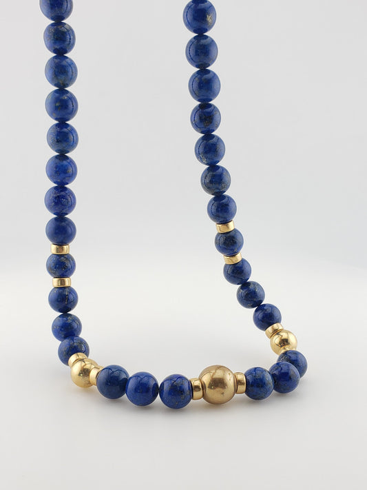 Large Lapis w/ Rondel Strand