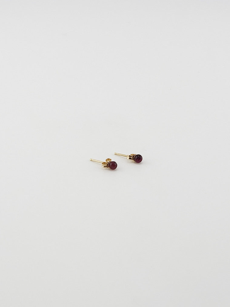Rhodonite Garnet Stud Earrings