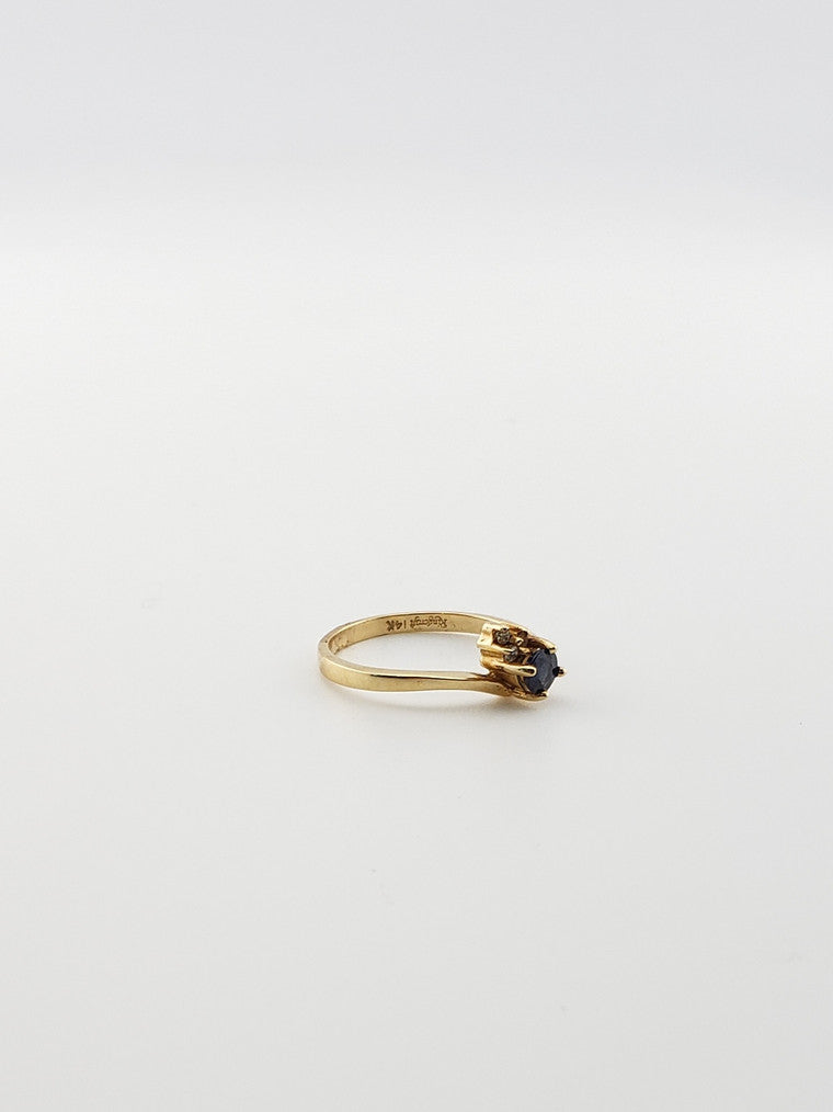Sapphire and Diamond Trio Ring