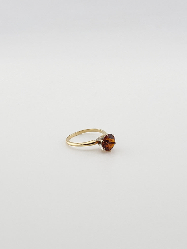 Madeira Quartz Solitaire Ring