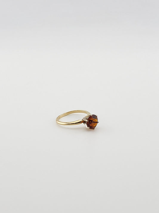 Madeira Quartz Solitaire Ring