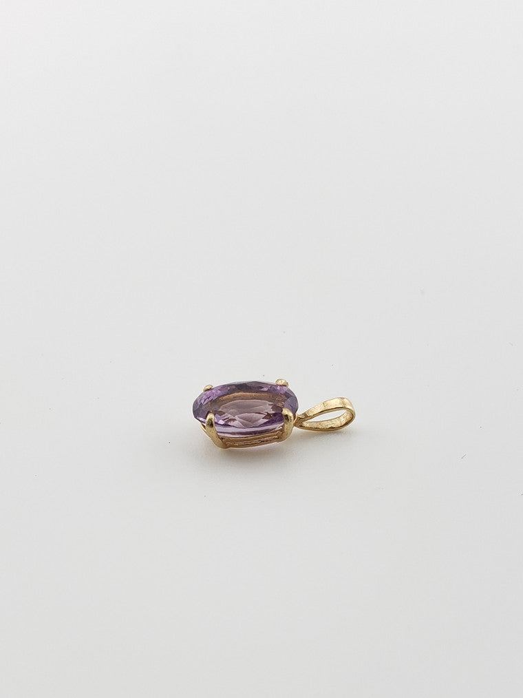Small Oval Amethyst Charm
