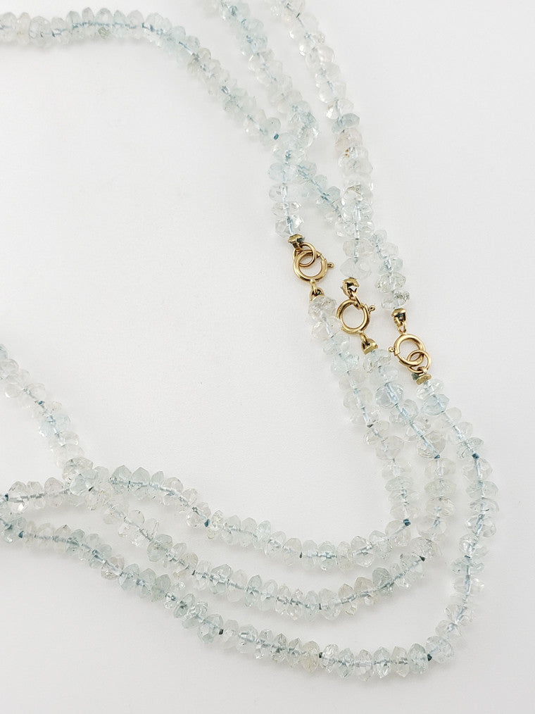 Faceted Aquamarine Strand 17"