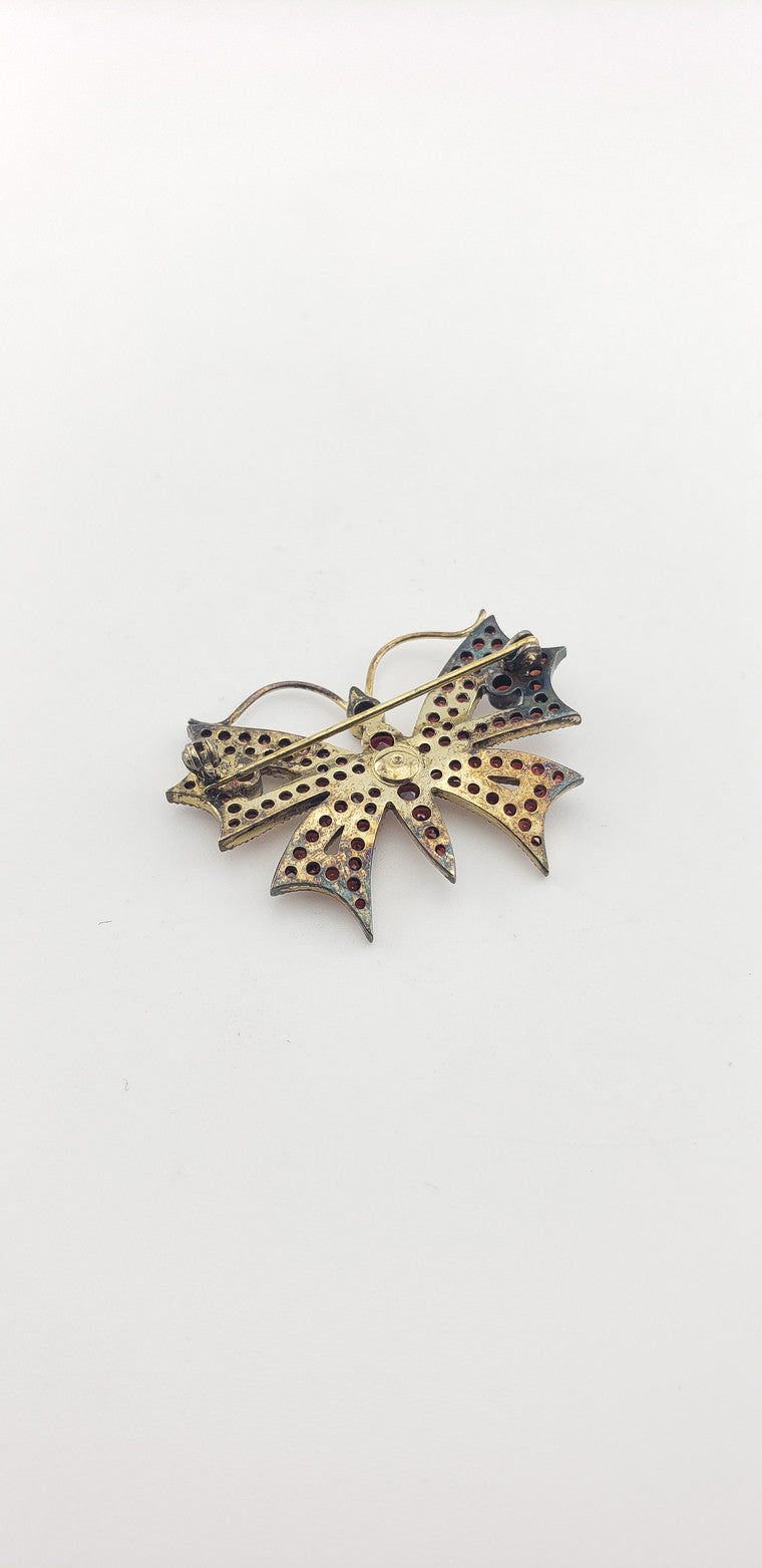 Garnet Vermeil Butterfly Pin