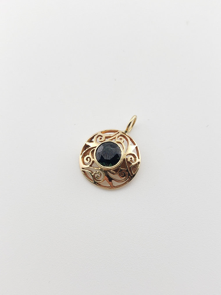 Sapphire Filigree Charm