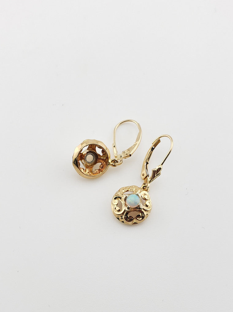 18k Opal Filigree Earrings