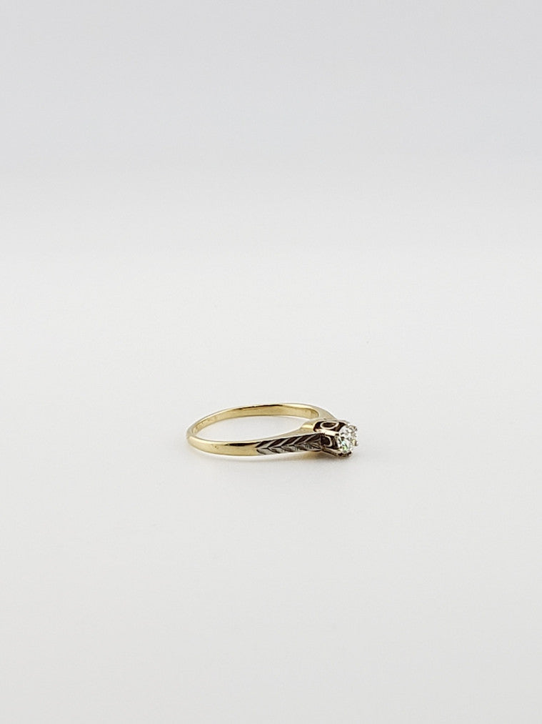 Two-Tone Chevron Ring