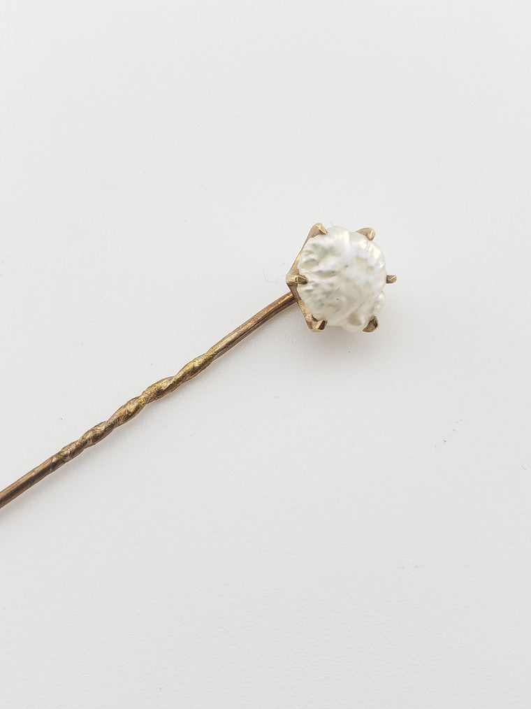 Natural Baroque Pearl Stickpin