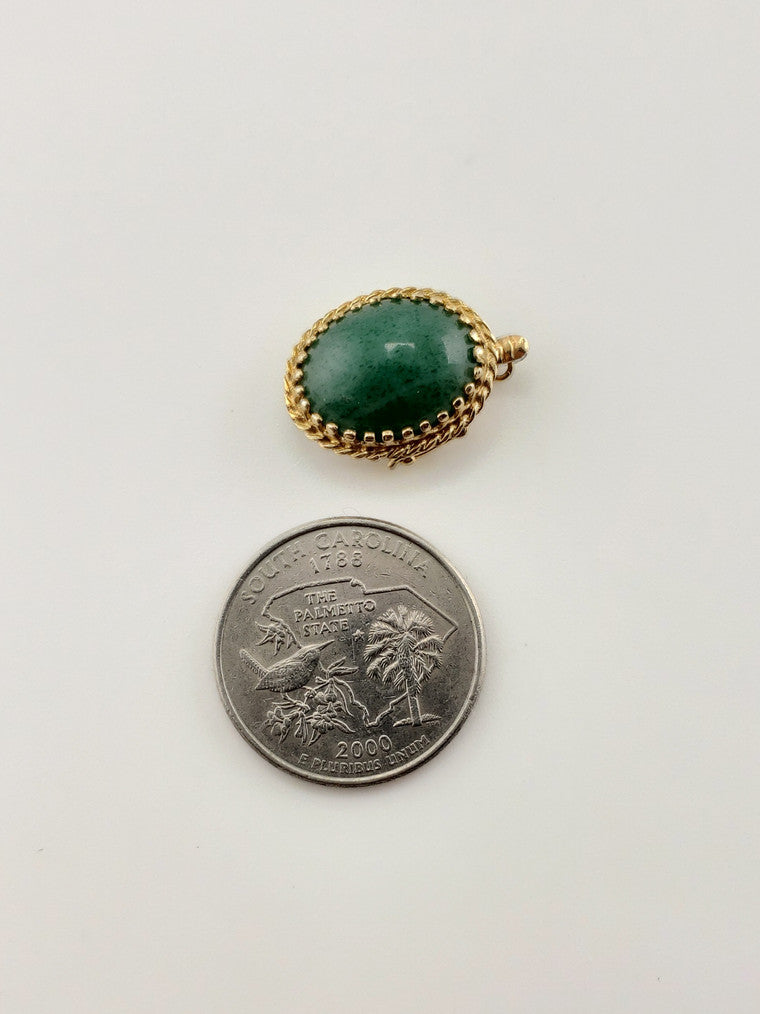 14k Oval Jade Clasp